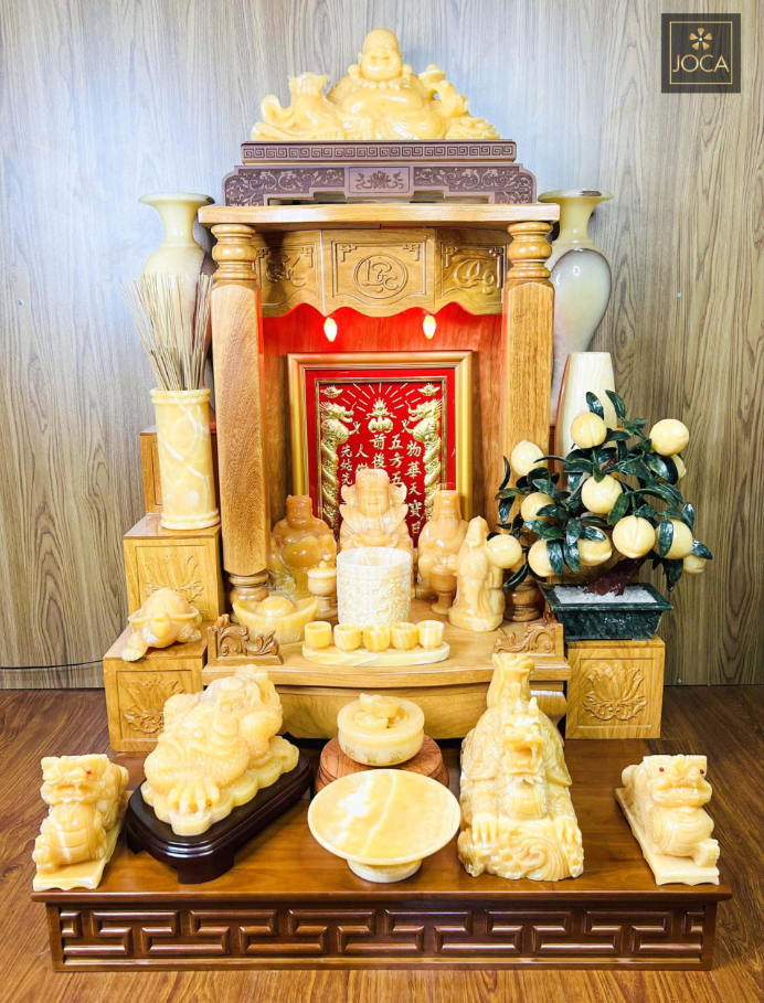 Bộ Bàn Thờ Thần Tài Hiện Đại Đồ Thờ Kim Sa